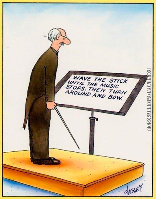 Funny Pictures - Wave the stick until the music stops - Ochestra conductor