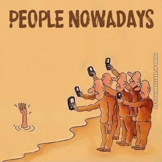 Funny Picture - People nowdays - Taking picture while someone is drowning