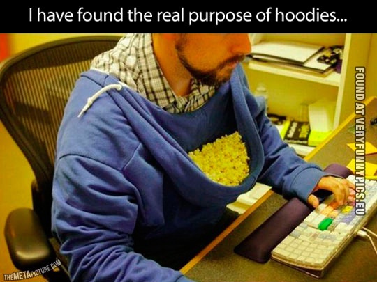 Funny Picture - I have found the real purpose of hoodies