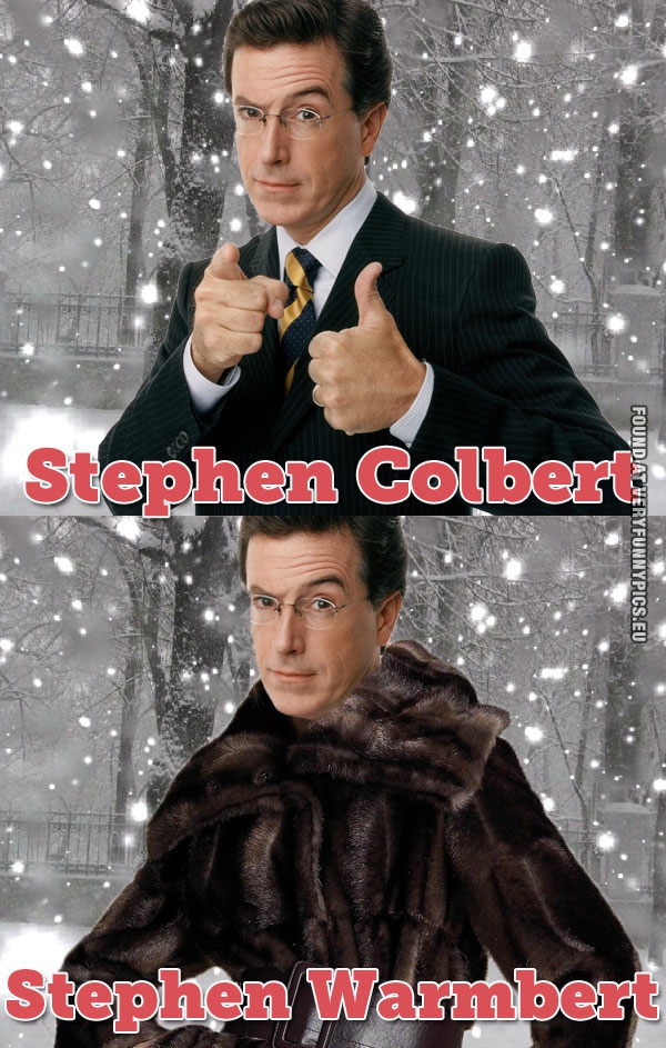 Funny Picture - Stephen Colbert VS Stephen Warmbert
