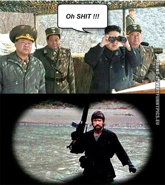 Funny Pictures - Oh shit! - Kim Jong Un meets Chuck Norris