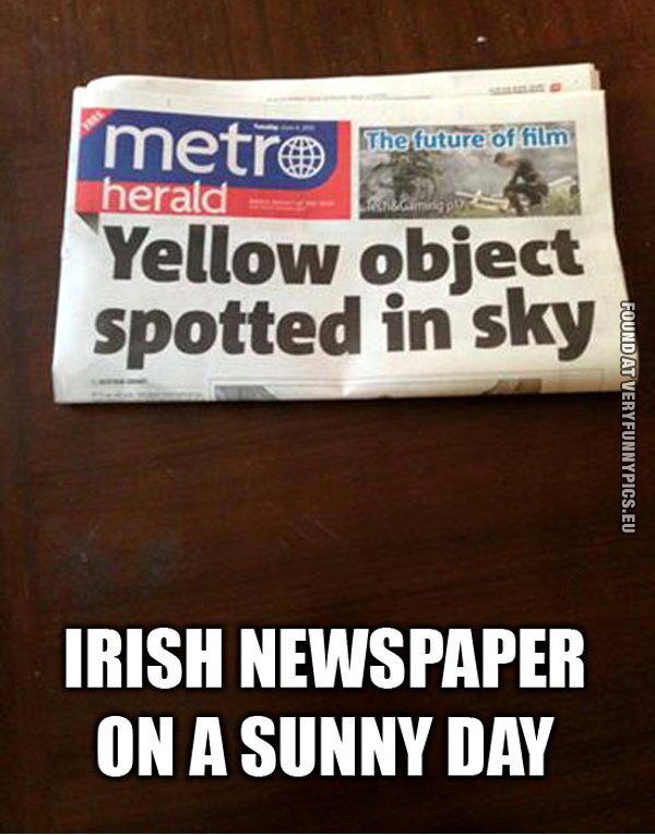 irish newspaper on a sunny day
