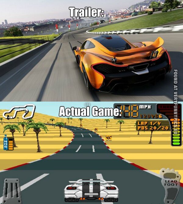 trailer vs actual game