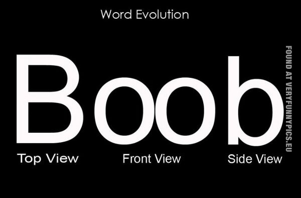 word evolution of boob