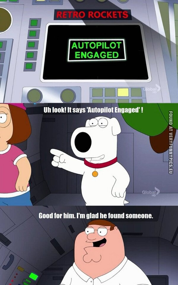 funny picture autopilot engaged family guy