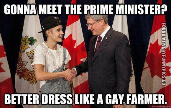 funny picture biebeer meet prime minister