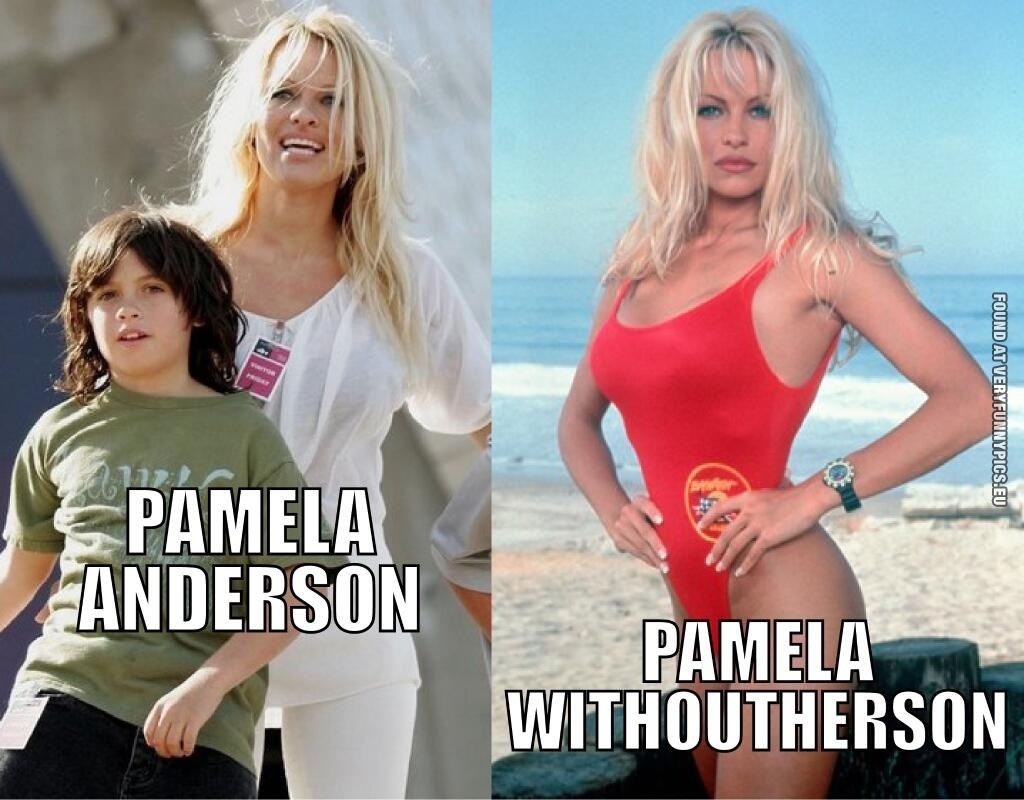 funny picture pamela anderson and pamela withoutherson