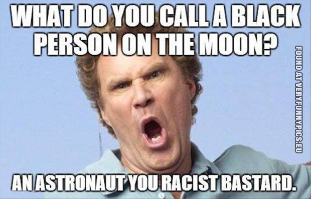 funny picture black person on the moon