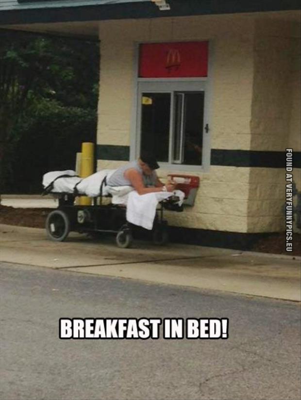 funny picture breakfast in bed