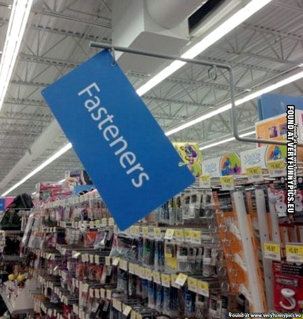 funny picture fastener sign
