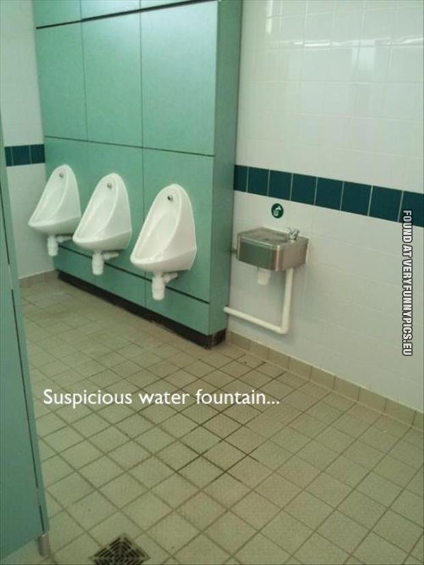 funny picture suspicious water fountain