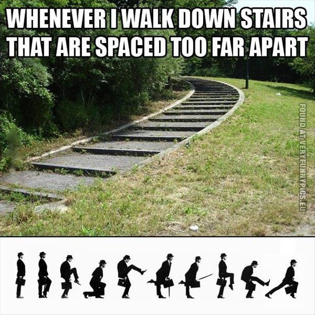 funny picture walking down stairs silly walk