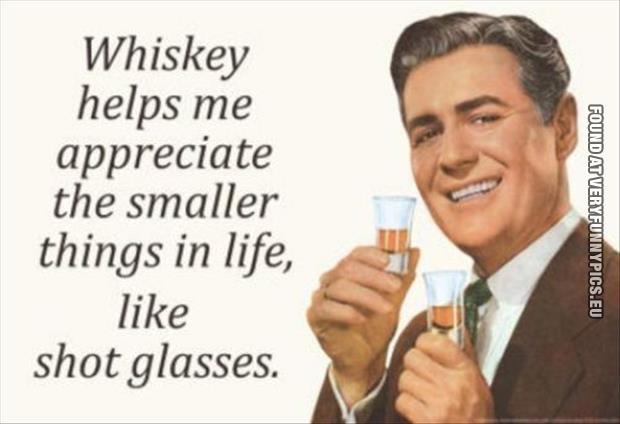 funny picture whiskey helps me appreciate the smaller things in life