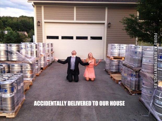 funny picture accidentally delivered beer