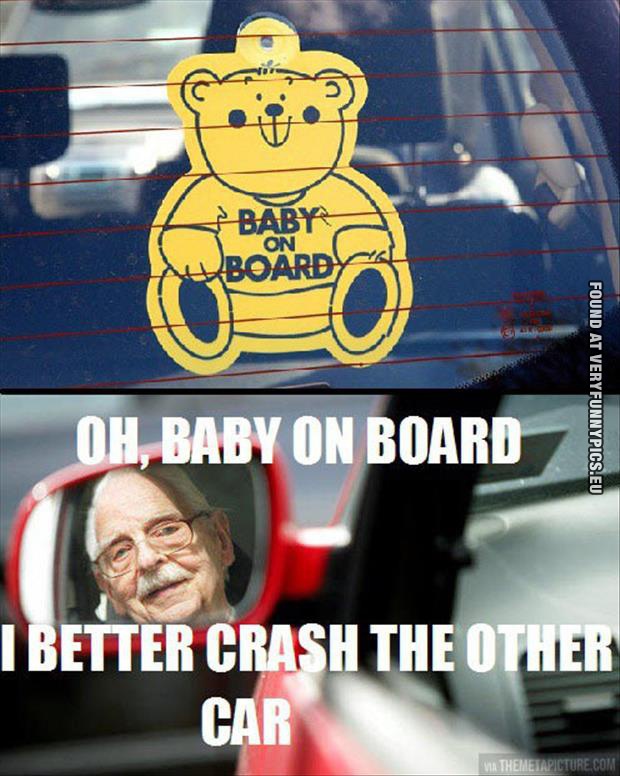 funny picture baby on board