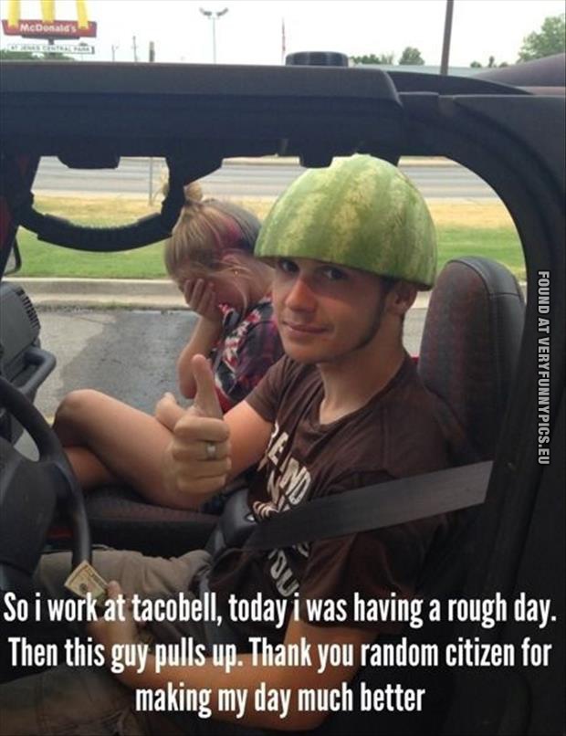 funny picture melon helmet