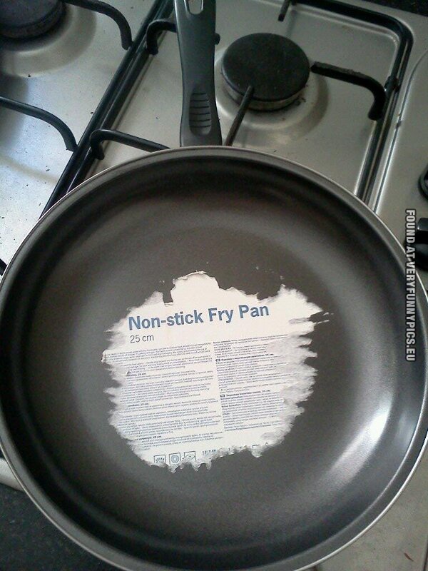 funny picture non sticky fry pan
