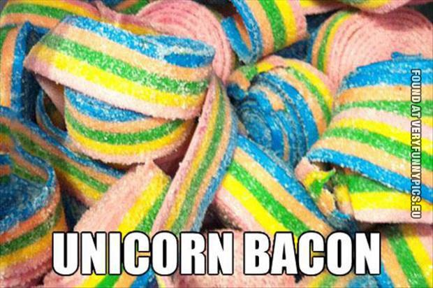 funny picture unicorn bacon