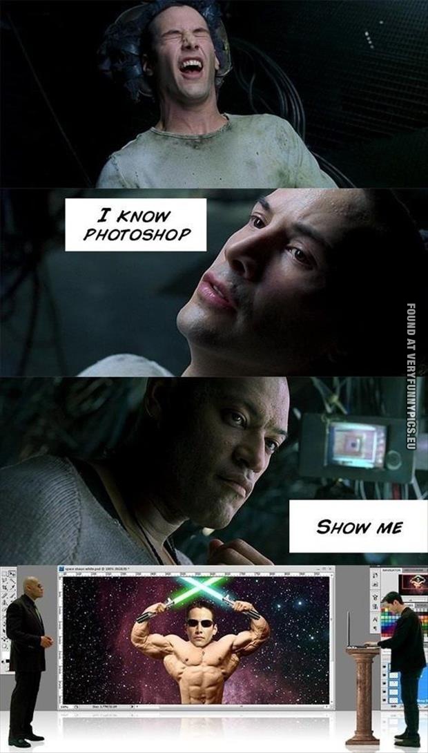 funny picure neo from the matrix know photoshop