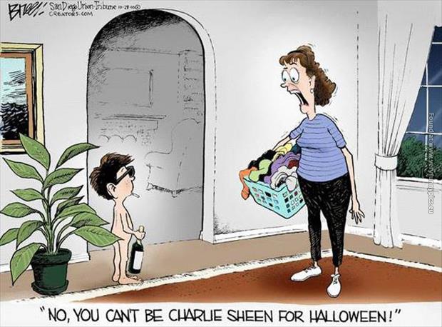 funny pics charlie cheen for halloween