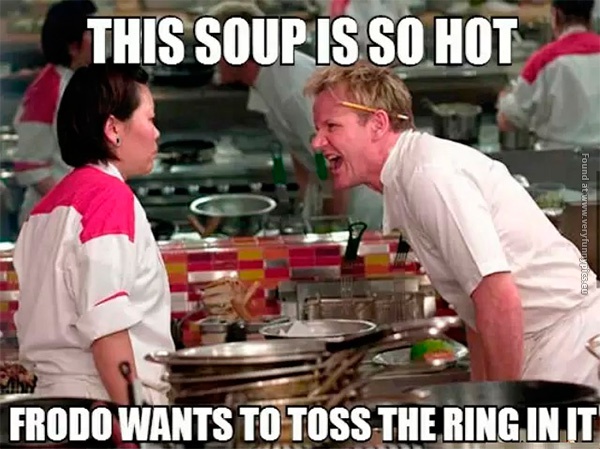 Gordon about hot soup