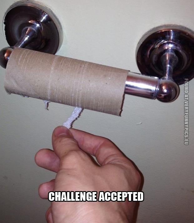 funny pics toilet paper challenge accepted