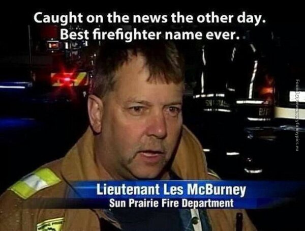 funny pics best firefighter name ever