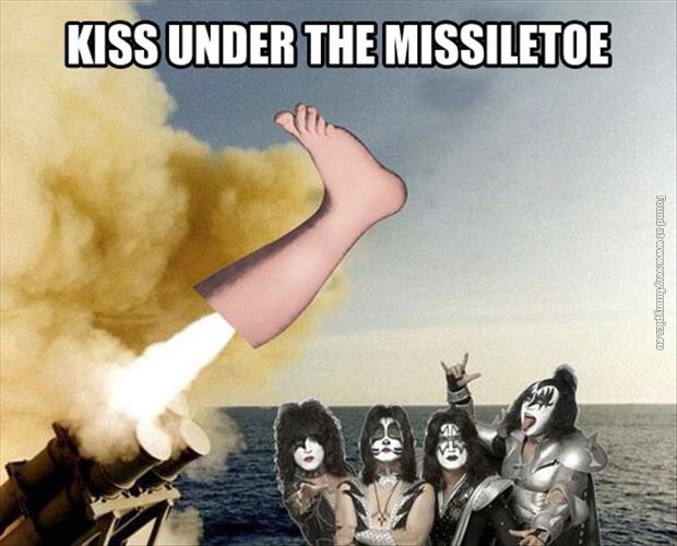 funny pics kiss under the missiletoe