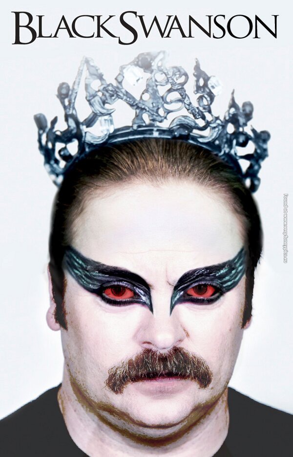funny pics rons swanson is black swan