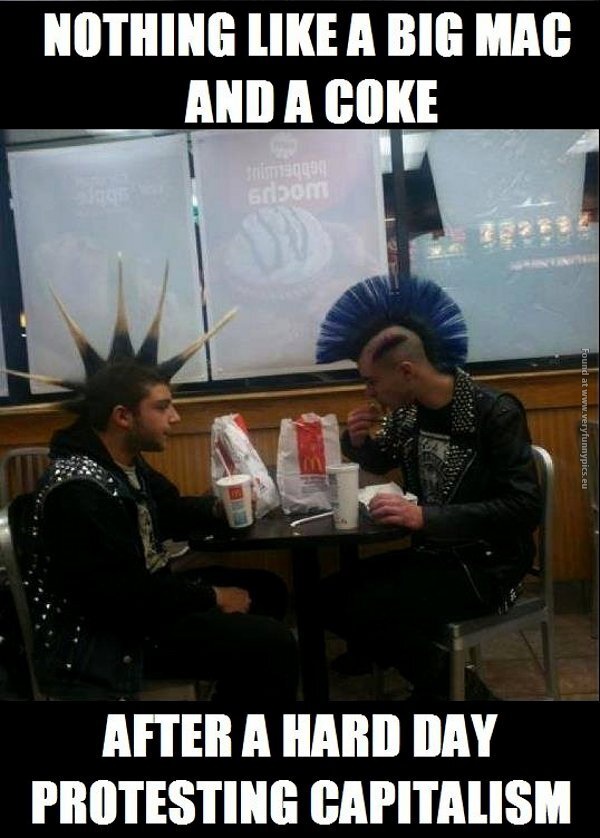 funny pics big mac and coke after a hard day protesting capitalism