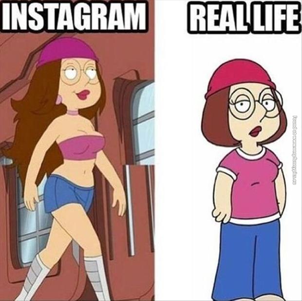 funny pics instagram vs real life