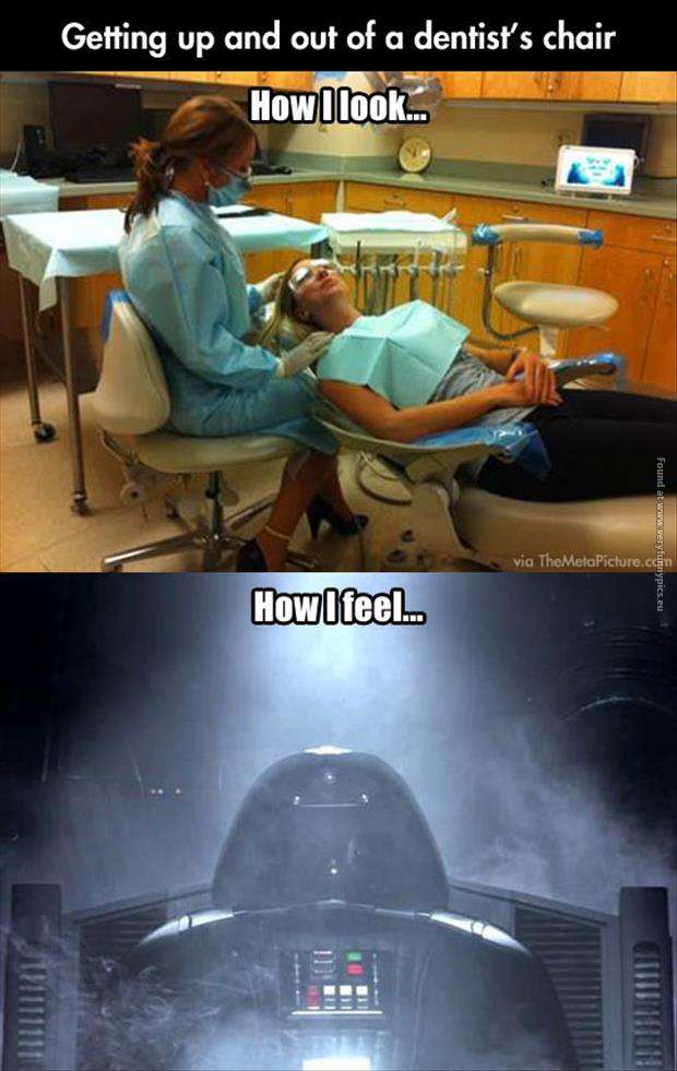 funny pics getting up and out of the dentist chair