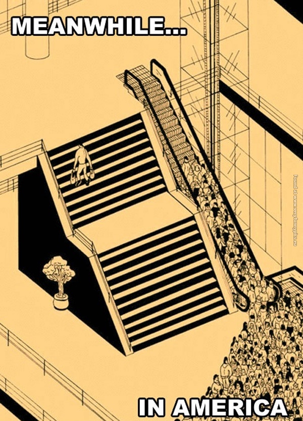 funny-pics-meanwhile-in-america-stairs-escalator