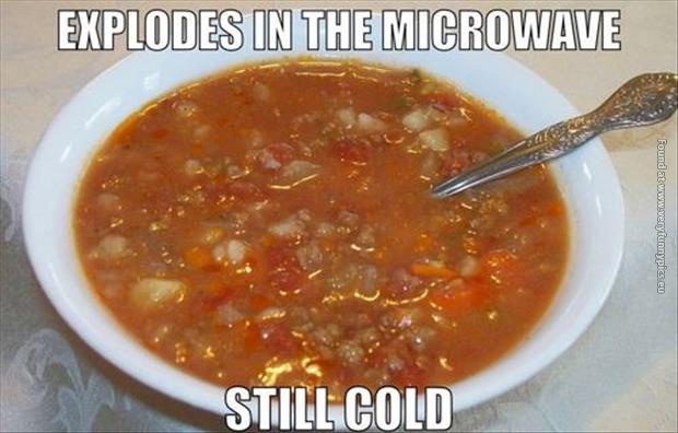 funny pics soup explodes in the microwave still cold