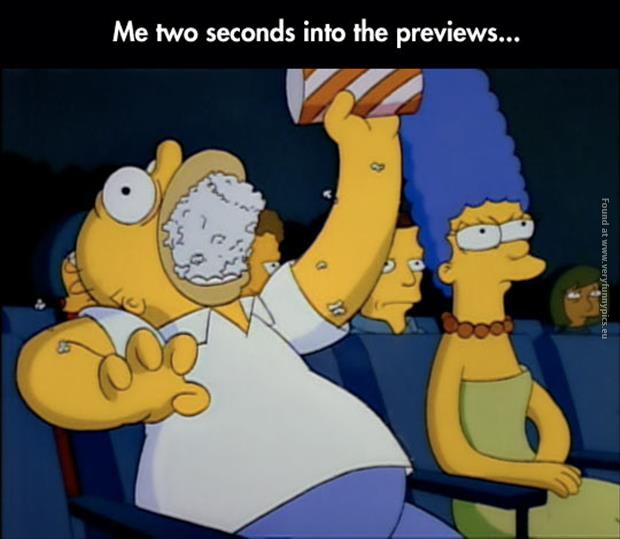funny pictures two seconds into the previews