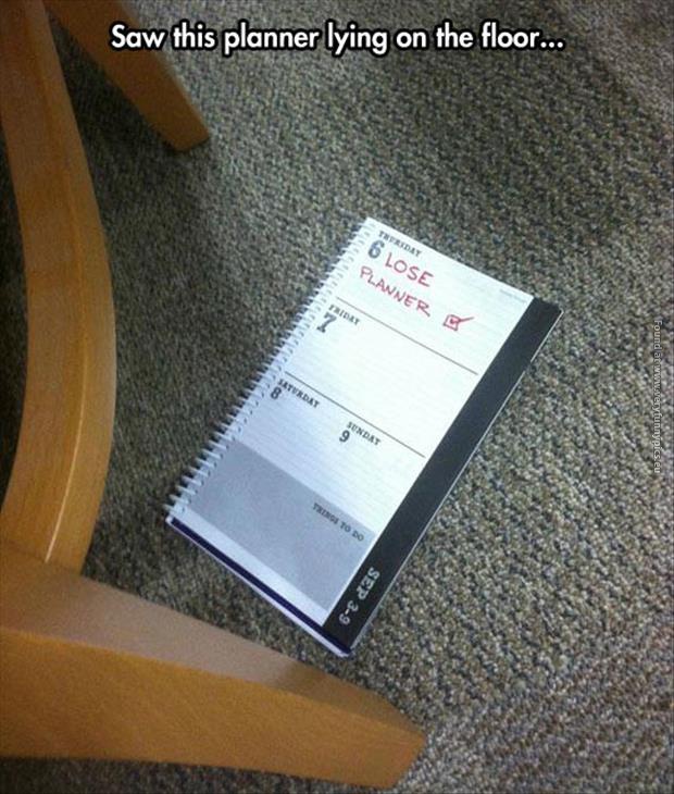 funny pictures loose planner check