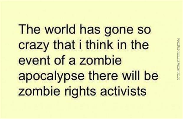 funny pictures the world has gone crazy zombie rights