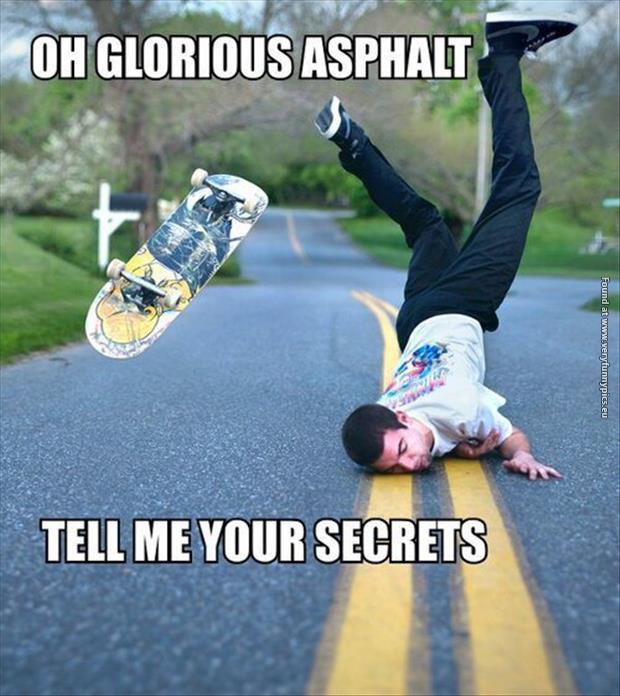 funny pictures glorious asphalt skater fall