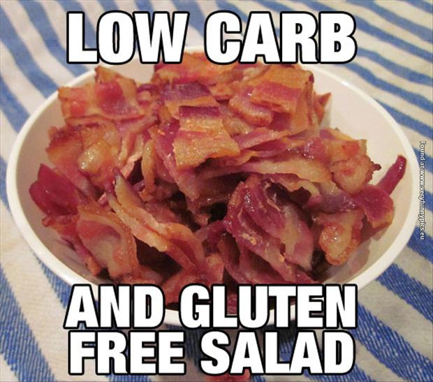 funny pictures low carb salad bacon