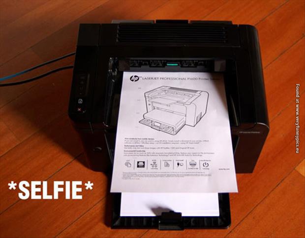 funny pictures printer selfie