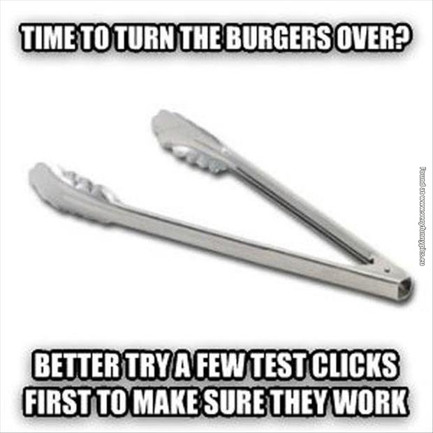 funny pictures time to turn the burgers