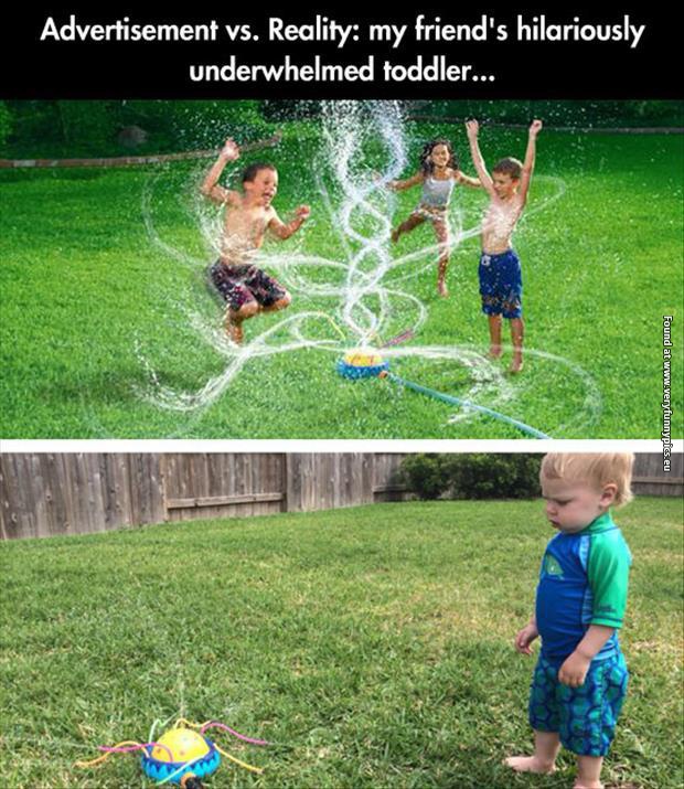 funny pictures adertisment vs reality water sprinkler