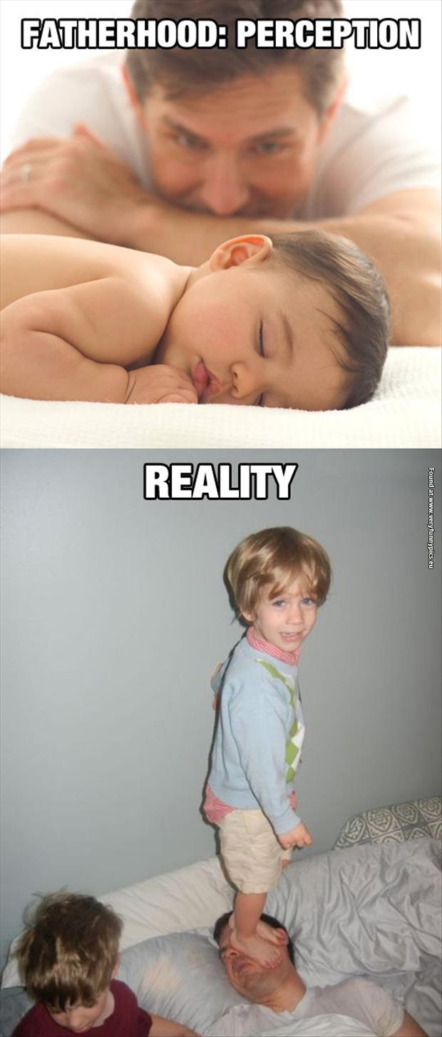 funny pictures fatherhood perception vs reality