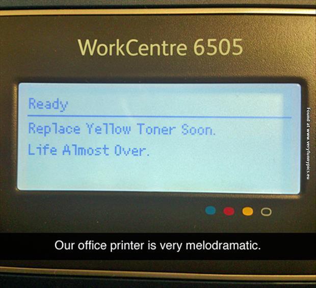 funny pictures melodramatic office printer