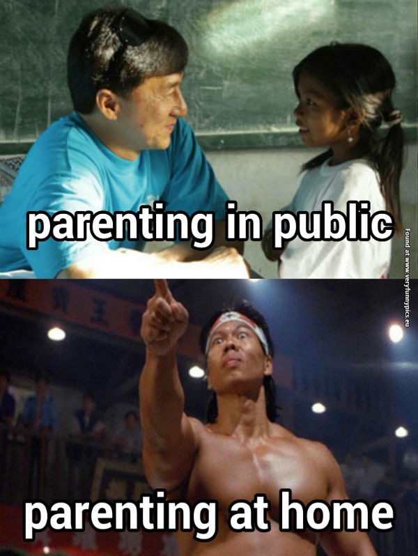 funny-pictures-parenting-in-public-vs-parenting-at-home