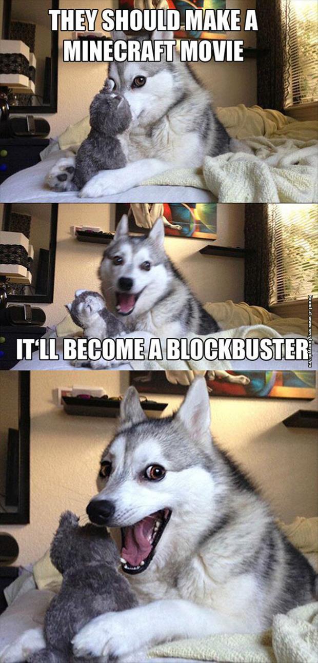 funny pictures pun husky minecraft