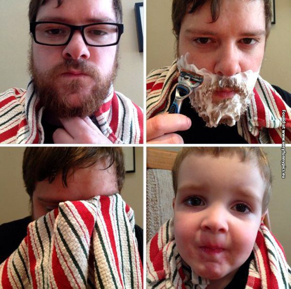 funny pictures shaving makes you look like a baby