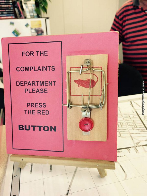funny pictures complaint department button