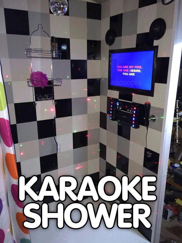 funny pictures karaoke shower
