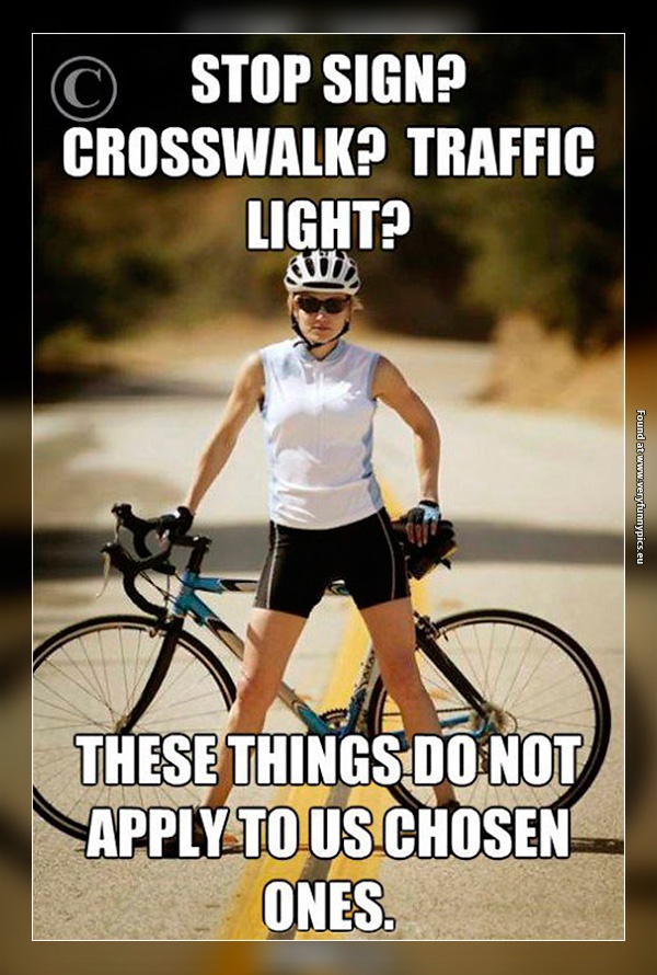 Cyclists doesn't care much for traffic rules  Very Funny Pics